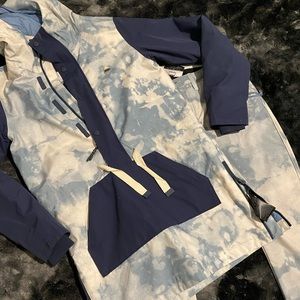 BURTON BLUE & WHITE CLOUDS SKY SKI / SNOWBOARD SET OUTFIT PANTS & JACKET